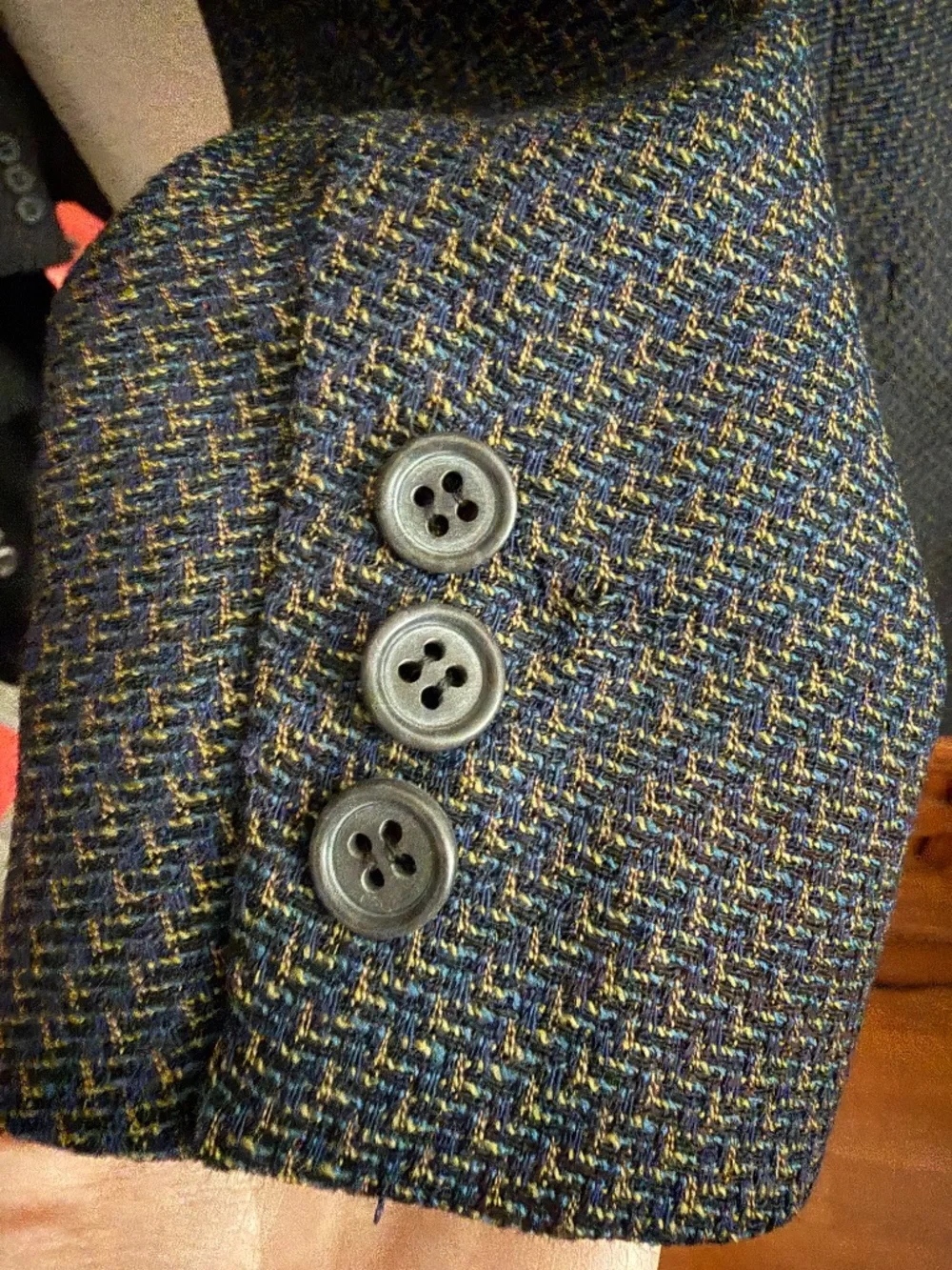 MENS BIG & TALL Tallia Rochester 44 Gray Wool Tweed Herringbone 3-Button
